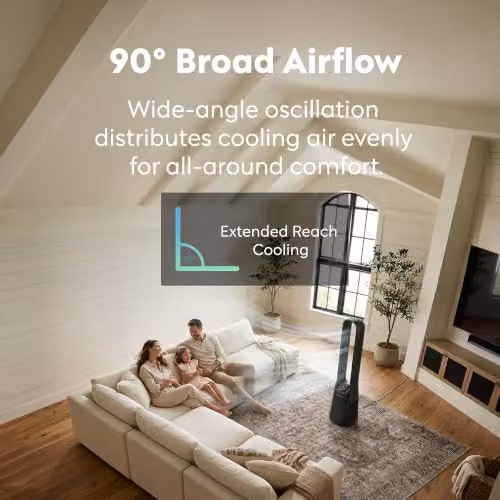 Air Pro 42 inch Bladeless Tower Fan with SmartVoice and Remote Control in Black – 5
