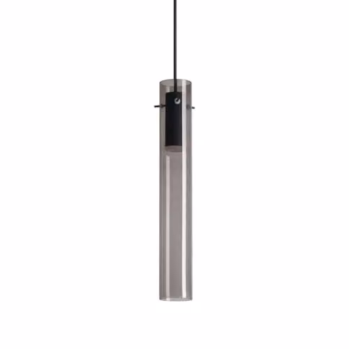 Netlighting Flam LED Slim Suspended Cylinder Pendant Ceiling Light in Grey with Warm White 3000K