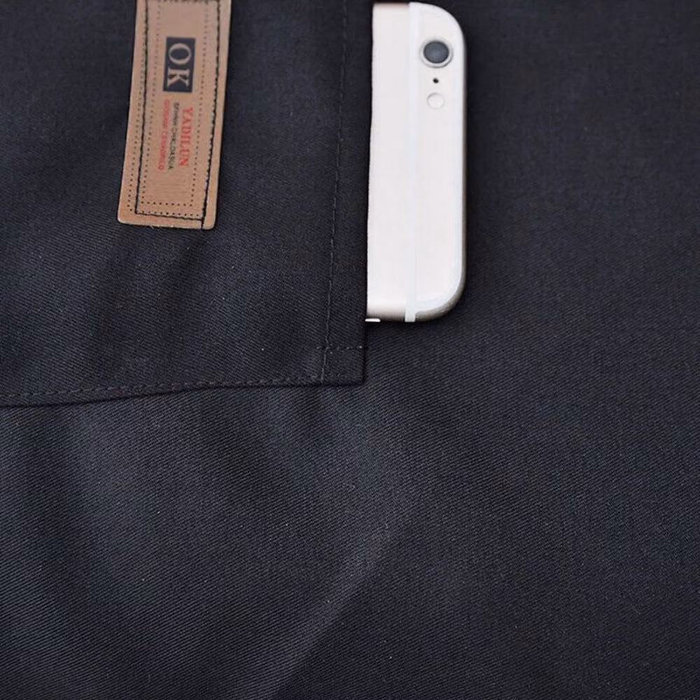 NESTLUNE Black Denim Canvas Pockets Apron for Adults, W/H: 100 x 15 cm – 3