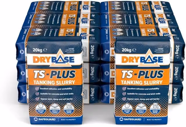 Drybase TS-Plus Waterproof Cement Sealing Slurry, Grey, 20kg x 20 Pack