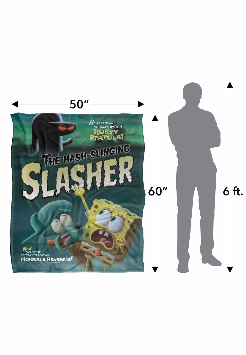 LOGOVISION Spongebob Hash Slinging Slasher Super Soft Fleece Throw Blanket, White, W/D/H: 152 x 127 cm – 7