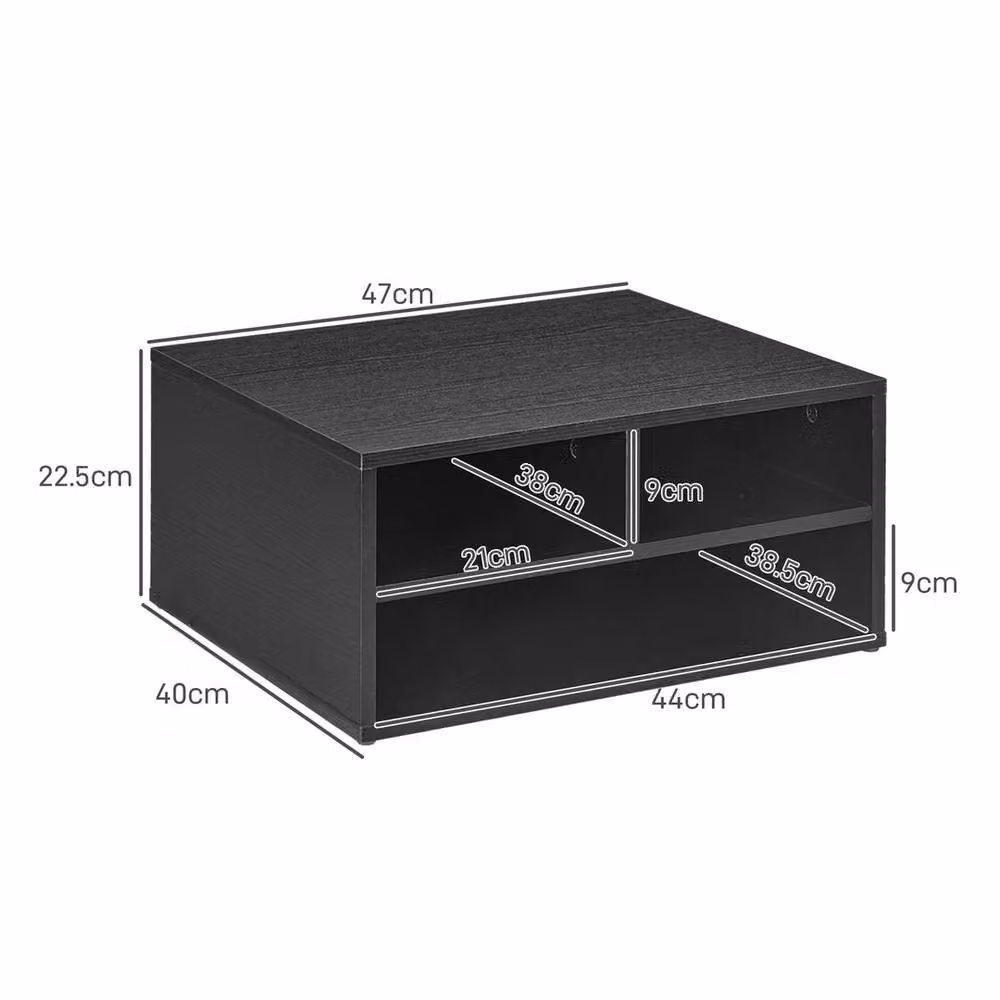 VOGREX Black 3-Tier Desktop Printer Organiser Stand, W/D/H: 40.0 x 22.5 x 16.0 cm – 2