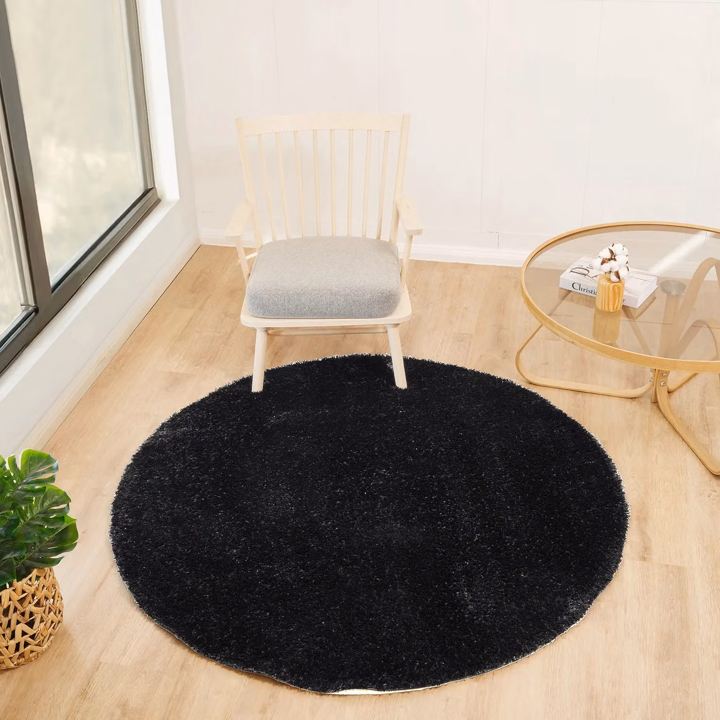 Livabliss Cloudy Shag Soft Plush Pile Living Rug in Black, W: 160 cm, L: 215 cm – 5