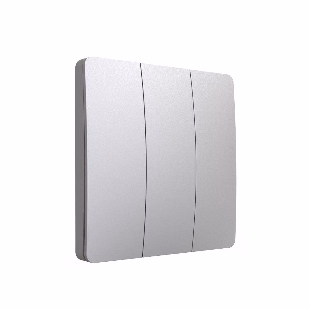 ENER-J 3 Gang Wireless Kinetic Switch in Silver with 2 x 500W RF Receivers – 2