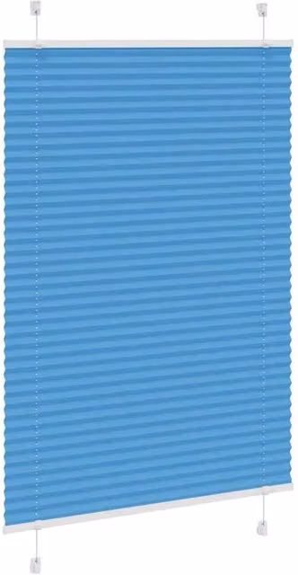 Berkfield Home Single Pleat Fabric Blind in Blue, W: 85 cm, H: 100 cm
