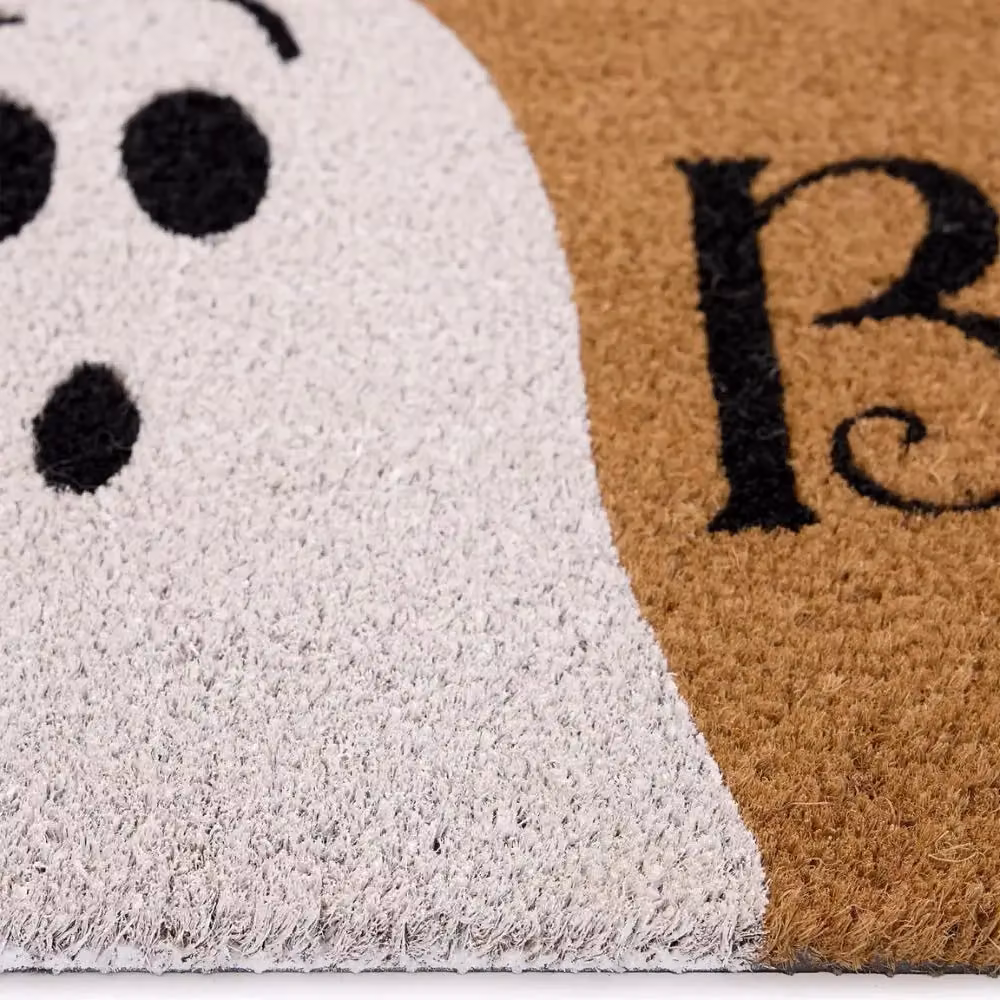 Garden Greatness Halloween Ghost Boo Coir Door Mat in Brown and White – 3