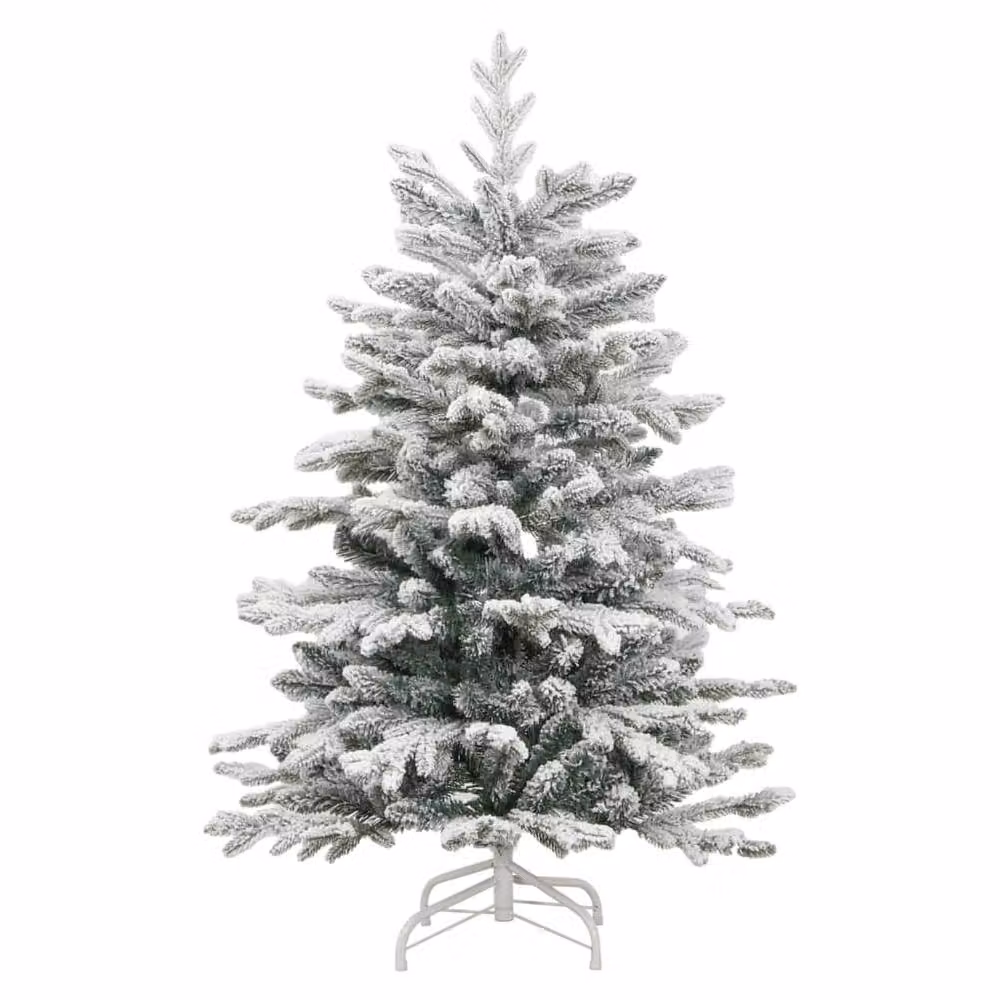 Berkfield Home Beautiful Artificial Hinged Christmas Tree with Flocked Snow, White, Height: 150 cm – 3
