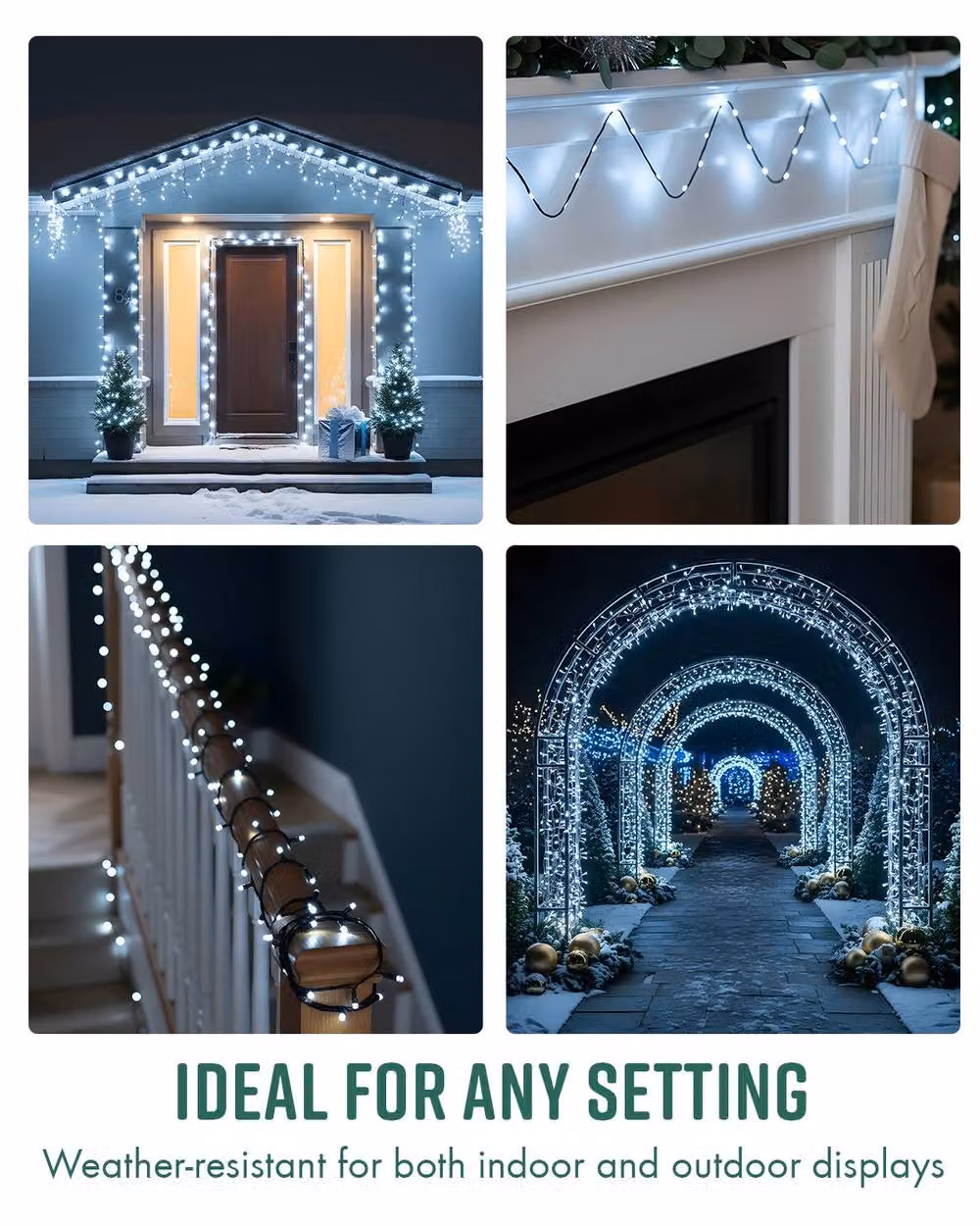 Globrite 1000 LED Cool White Fairy String Lights with Remote Control and Timer for Christmas Decoration – 3