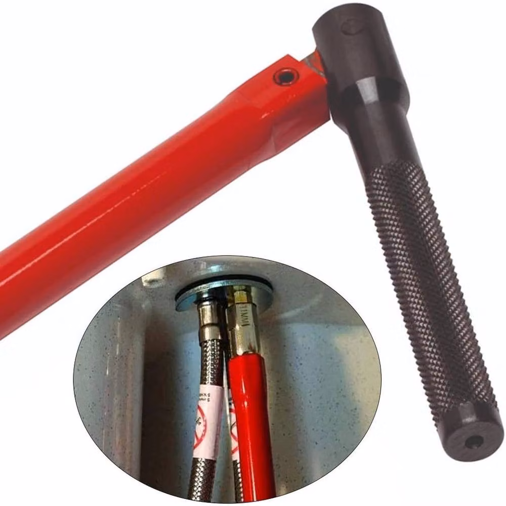 FLAVORA Tap Spanner Set Red Faucet Wrench with 5 Changeable 8-13mm Sockets – 5