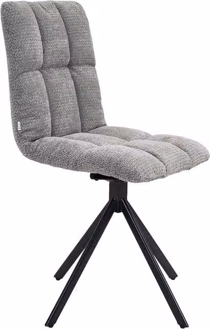 Living and Home Set of 2 Grey Chenille Upholstered Dining Chairs with Metal Legs