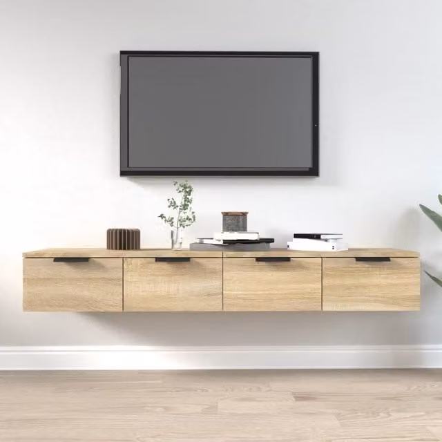 Berkfield Home Wall Mounted Cabinets, 2 Piece Set in Sonoma Oak Brown, W: 68 cm, D: 30 cm, H: 20 cm