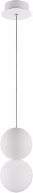 Nova Luce Zero Globe Pendant Light in White with Opal Glass and Aluminium – 1
