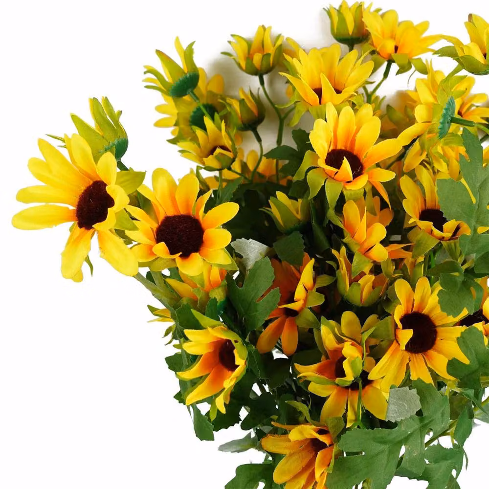 Leaf Pack of 6 Yellow Artificial Daisy Flower Sprays, 70 cm – 2