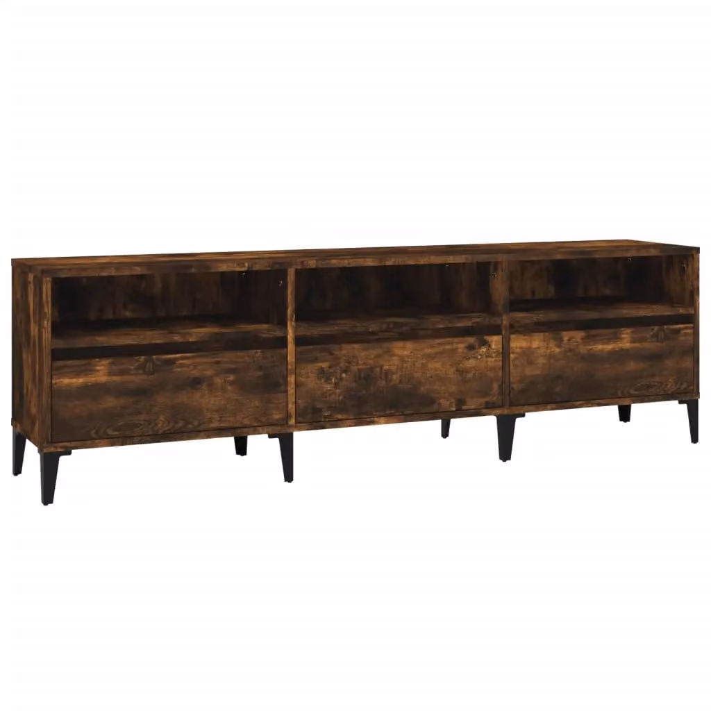 Berkfield Home Classic TV Cabinet in Smoked Oak Brown, W: 150 cm, D: 44.5 cm, H: 44.5 cm – 2