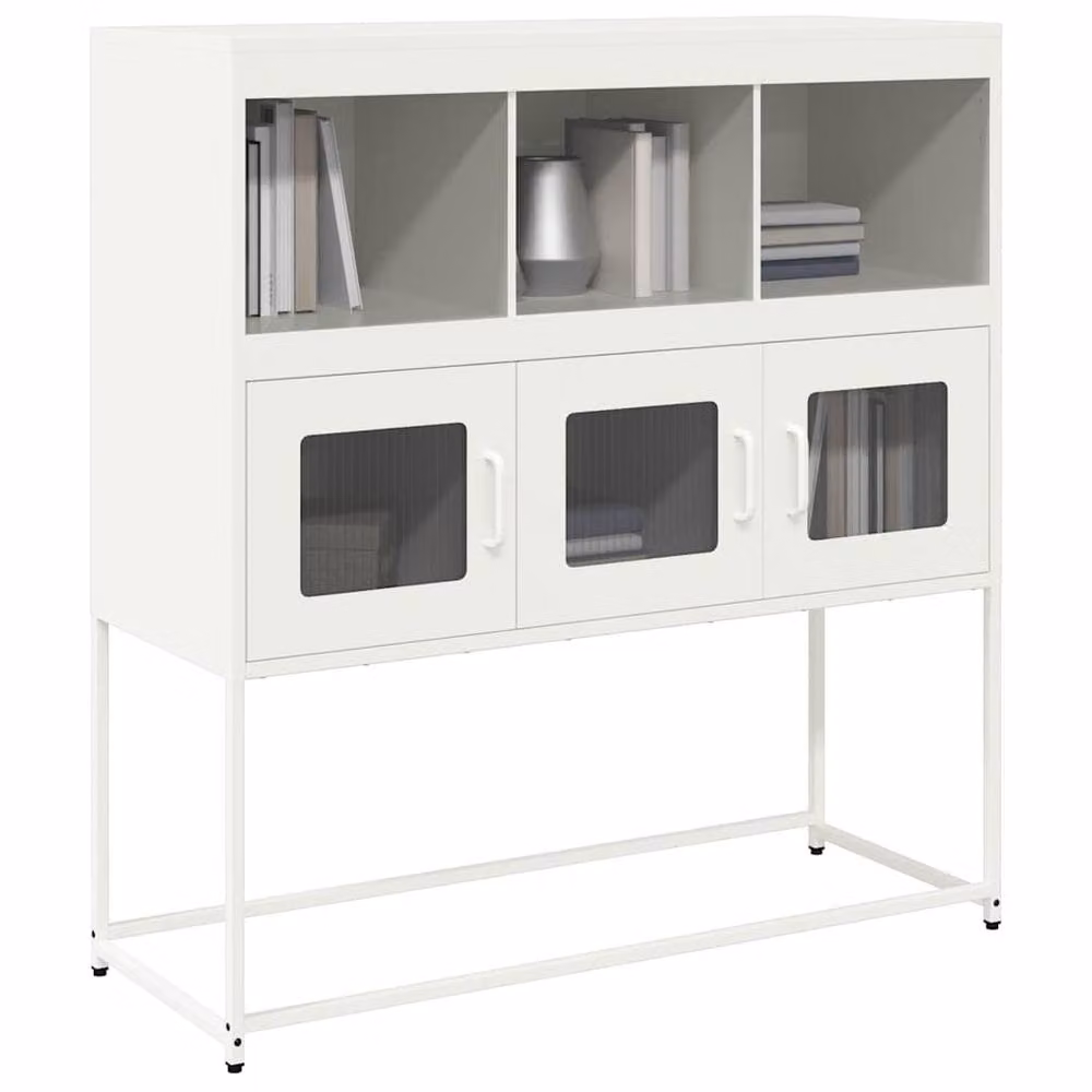 Berkfield Home White Metal Sideboard W/D/H: 100.5 x 39 x 107 cm – 2