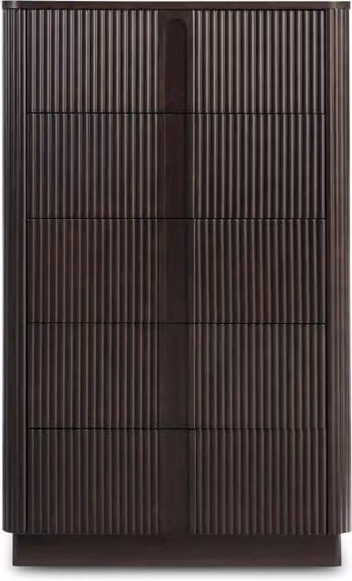 Teamson Home Modern 5-Drawer Chest of Drawers with Push-Open Design in Black