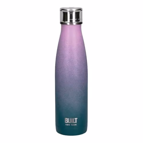 BUILT New York Perfect Seal Leakproof Insulated Stainless Steel Water Bottle, 480 ml, Pink and Blue Ombre – 1