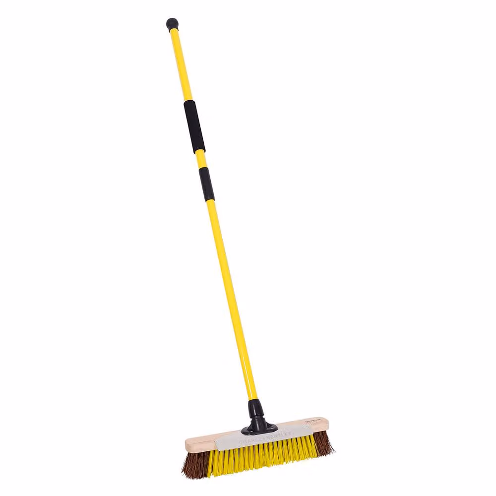 Charles Bentley Bulldozer Pro Heavy Duty Utility Broom with Scraper and Telescopic Handle, Yellow and Black, H x W x D: 132 x 40 x 9.5 cm – 2