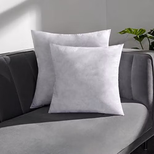 OHS Pack of 2 White Square Hollowfibre Cushion Inserts, 55 x 55 cm – 2