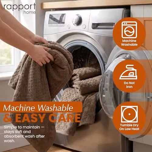 Rapport Home Versailles Jacquard 6-Piece Cotton Towel Bale Set in Brown – 5