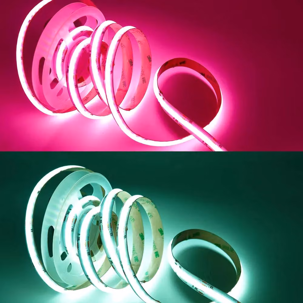 ENER-J 5m RGB+CCT COB LED Strip Light, 24V High Density 840 LEDs/m Dotless, White and Multicolour – 2