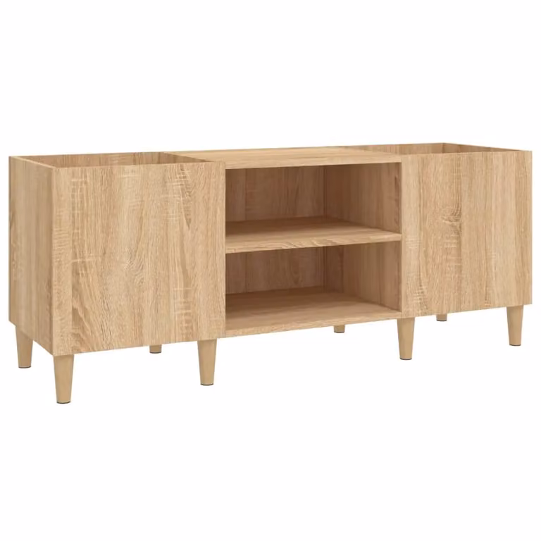 Berkfield Home Sonoma Oak Record Cabinet in Brown, W/D/H: 121 x 38 x 48 cm