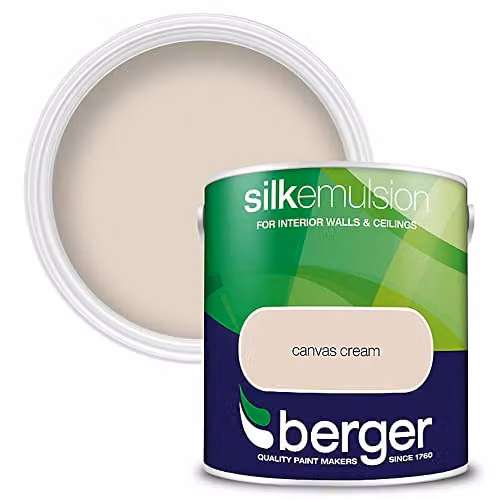 Berger Silk Emulsion Satin Gloss Paint in Beige, 2.5 l