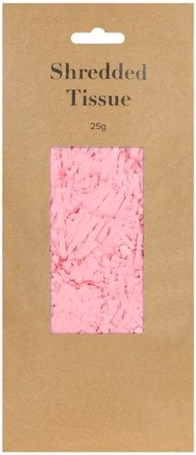 KDMD Pale Pink Shredded Tissue Paper, 25g per pack, 10 Pack
