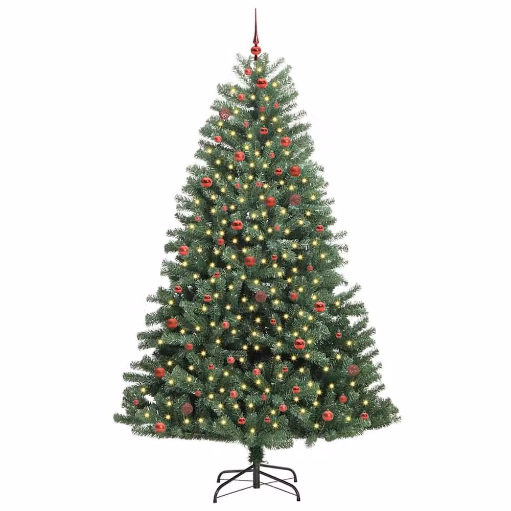 Berkfield Home Artificial Hinged Christmas Tree in Green, Height: 270 cm – 2