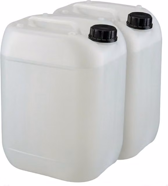 Pegdev 25L Water Container Jerry Can with Handle, Pack of 2, White