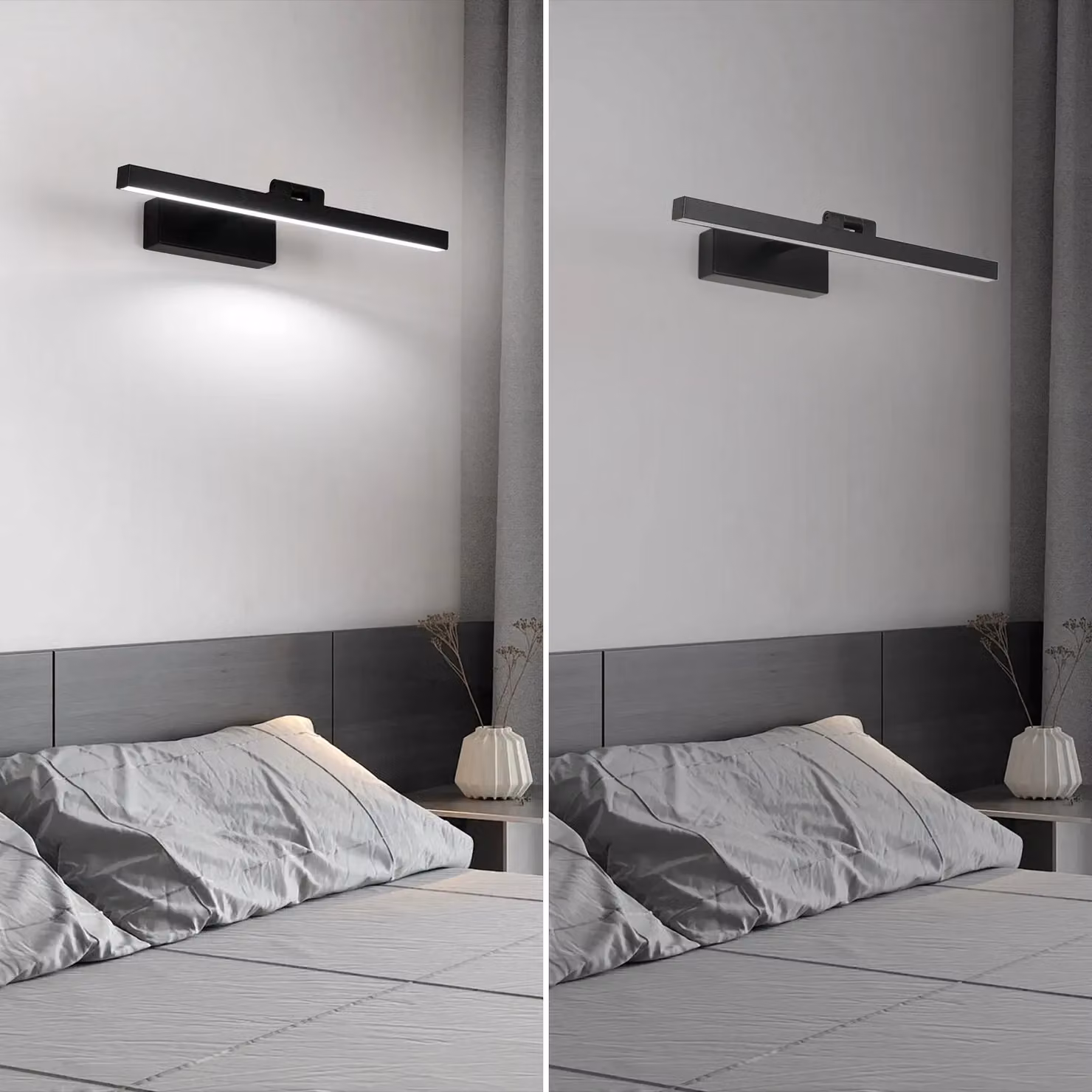 Pheashine Black Adjustable LED Wall Bar Light for Bathroom and Hallway, 9W, Cool White, W: 40 cm – 3