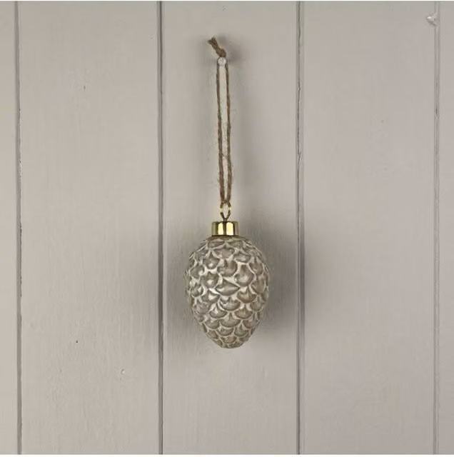 KDMD Gold Glazed Ceramic Hanging Pinecone Decoration