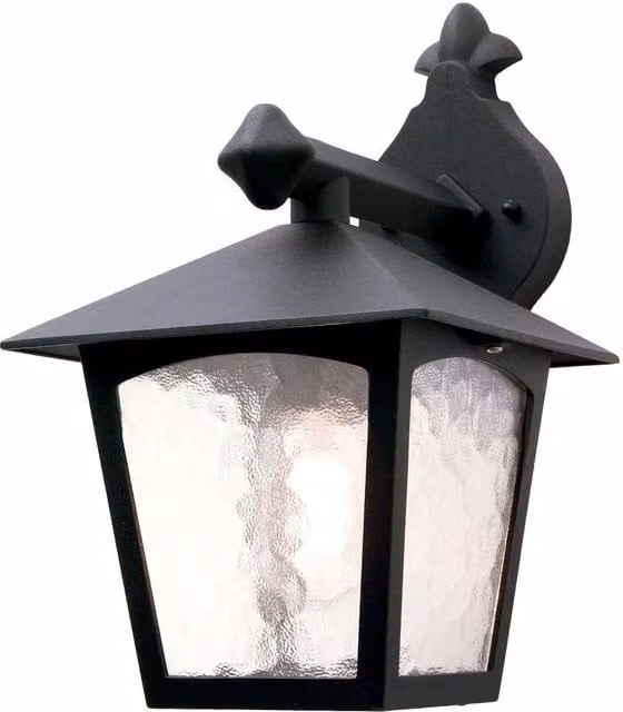 Netlighting York Black Outdoor Wall Lantern Light with IP43 Rating and E27 Socket