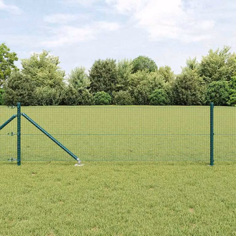 Berkfield Home Green Steel Welded Wire Fence with 13 Spike Posts, 0.6 x 100 m
