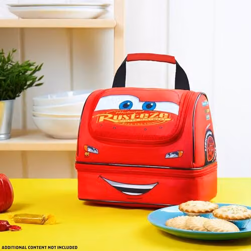 Disney Cars Insulated Kids Lunch Bag with Dual Compartments in Red – 4