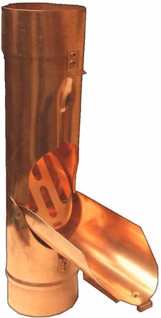 Coppa Gutta Copper Round Downpipe Water Diverter, 80mm