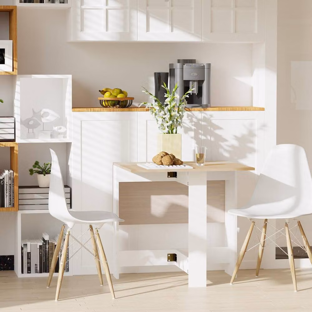 ERGOVEXA Folding Dining Table in Oak with Butterfly Leaf, W/D/H: 120 x 76 x 76 cm – 2