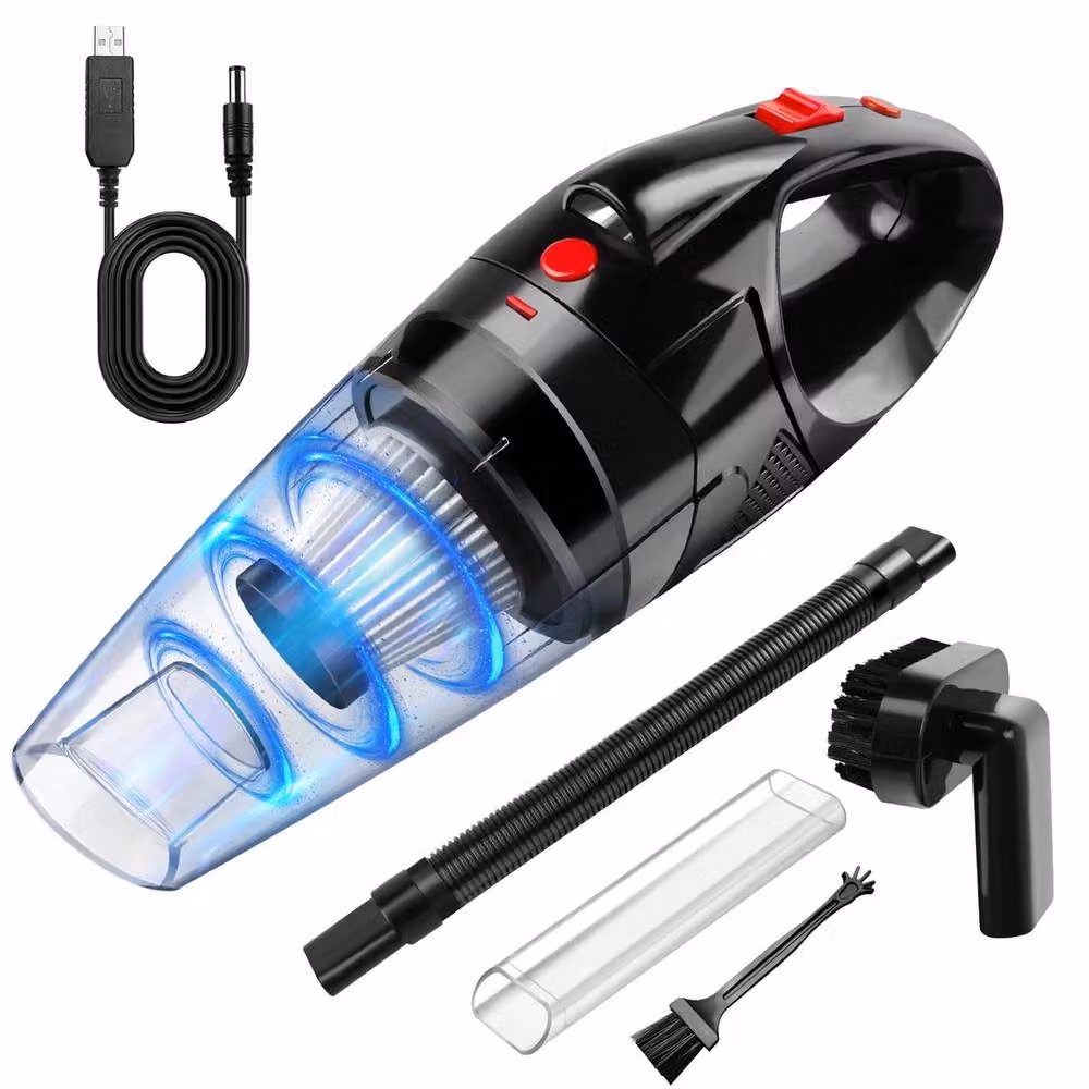 FLAVORA Rechargeable Wireless Handheld Mini Car Vacuum Cleaner in Black – 3