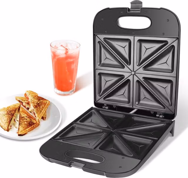 Aigostar 4 Slice Sandwich Maker, Black