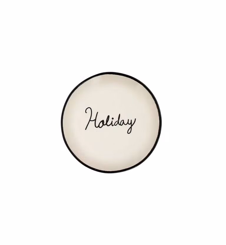 Anna + Nina Holiday Dessert Plate, White Stoneware