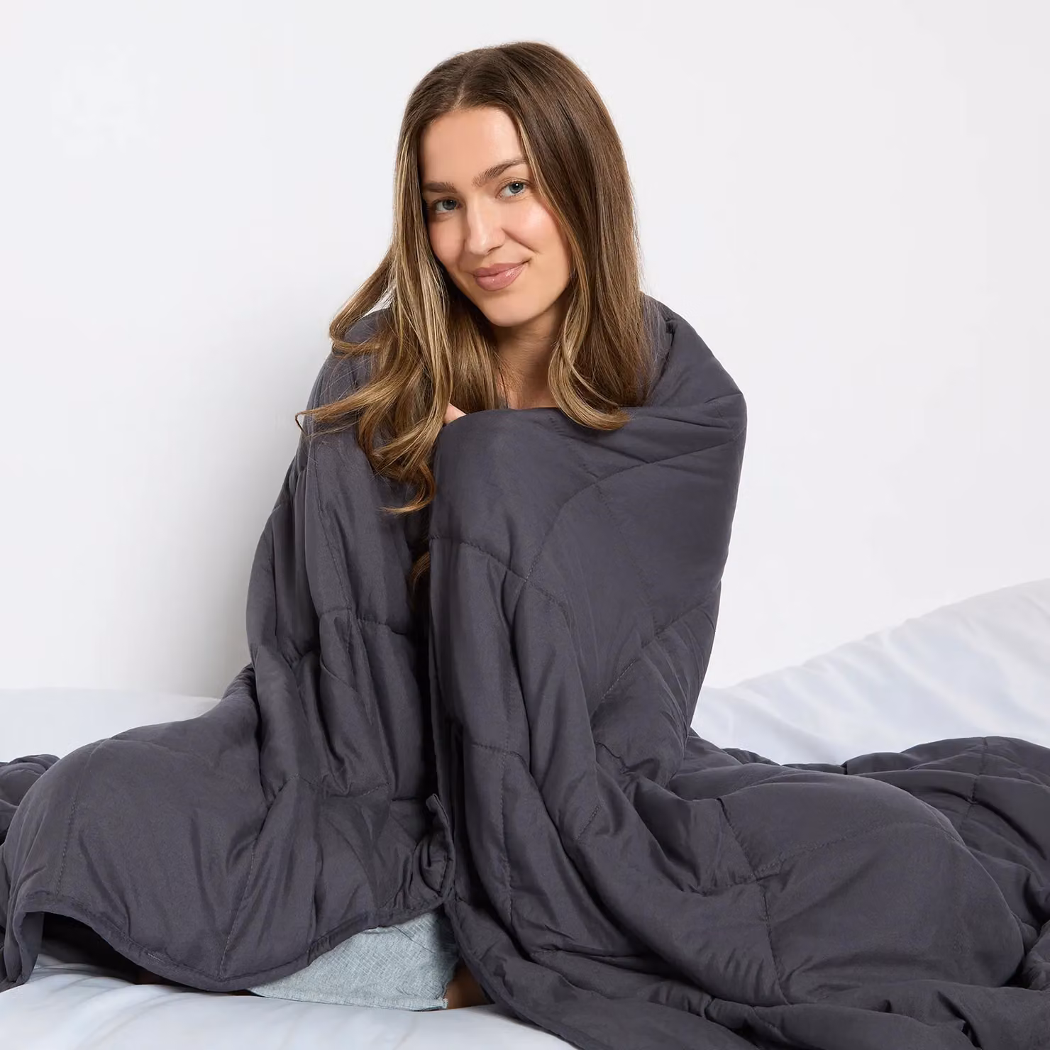 OHS Charcoal Grey Sensory Sleep Therapy Weighted Blanket for Adults, 8kg, W: 150 cm x L: 200 cm – 6