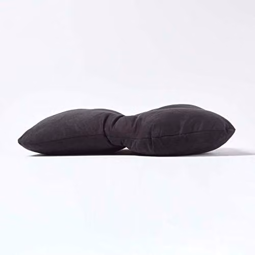 Homescapes Black Faux Suede Orthopaedic Lumbar Support Cushion, Depth: 15 cm – 4
