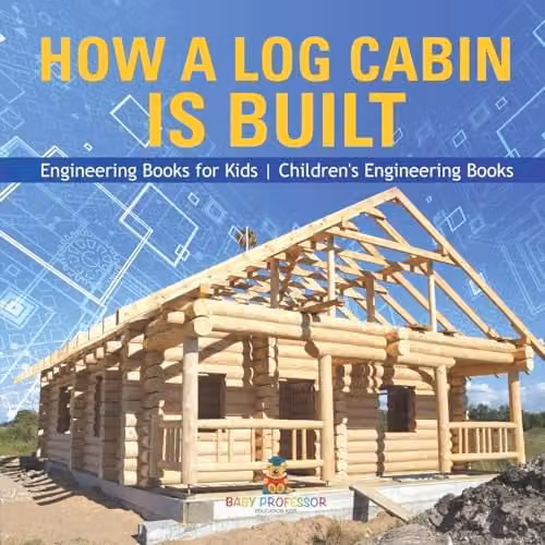 Baby Professor How a Log Cabin is Built Childrens Engineering Book, Multicolour, 21.59 x 21.59 cm