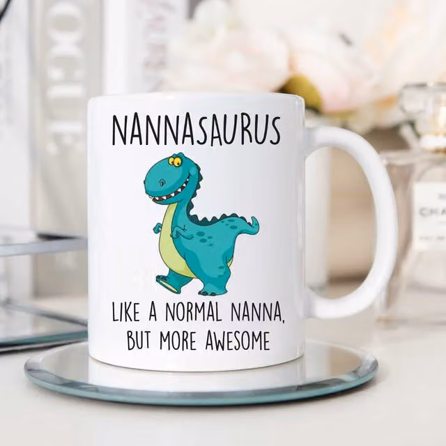 60 Second Makeover Nannasaurus Ceramic Mug, White, 11oz