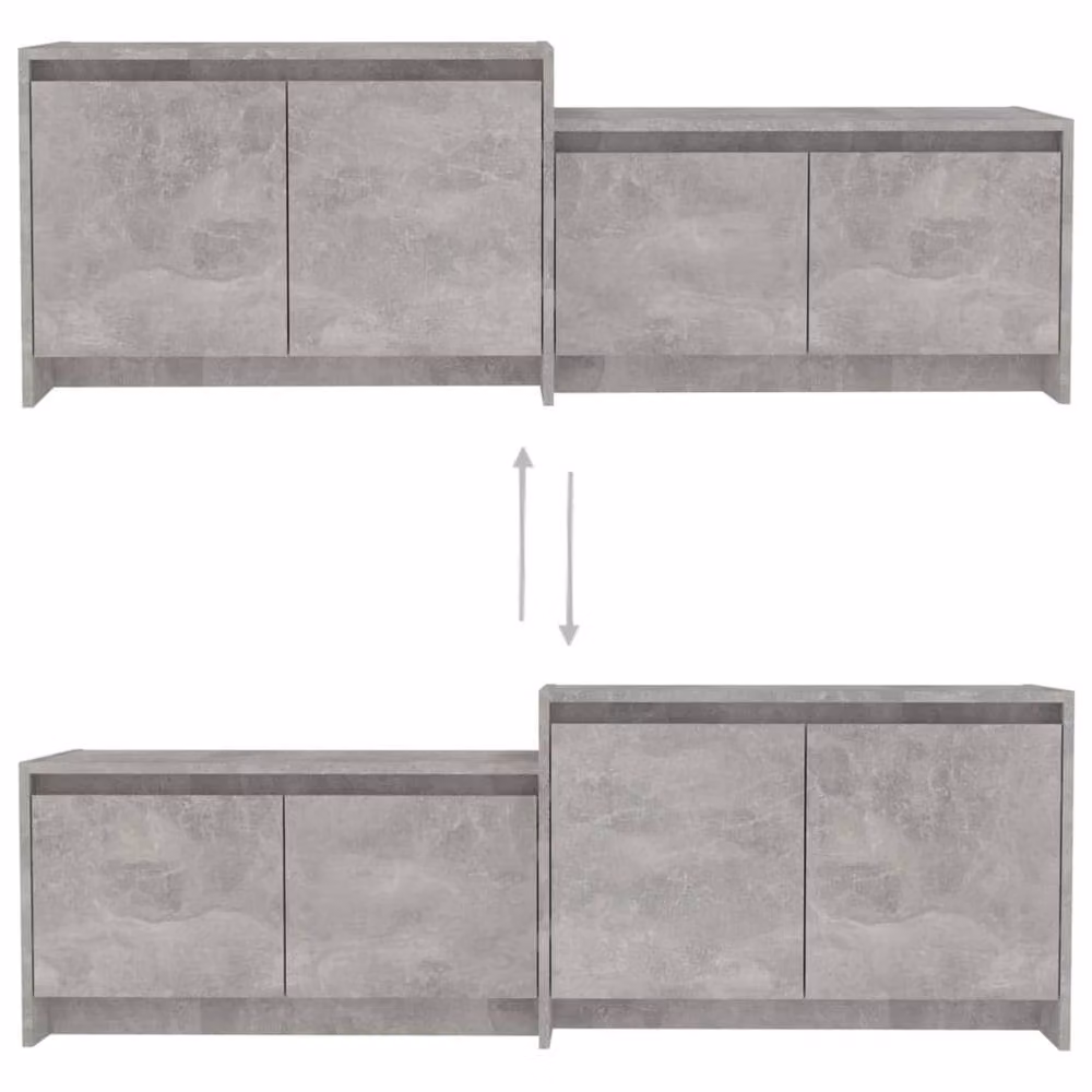 Berkfield Home Modern TV Cabinet in Concrete Grey, W/D/H: 146.5 x 35 x 50 cm – 3