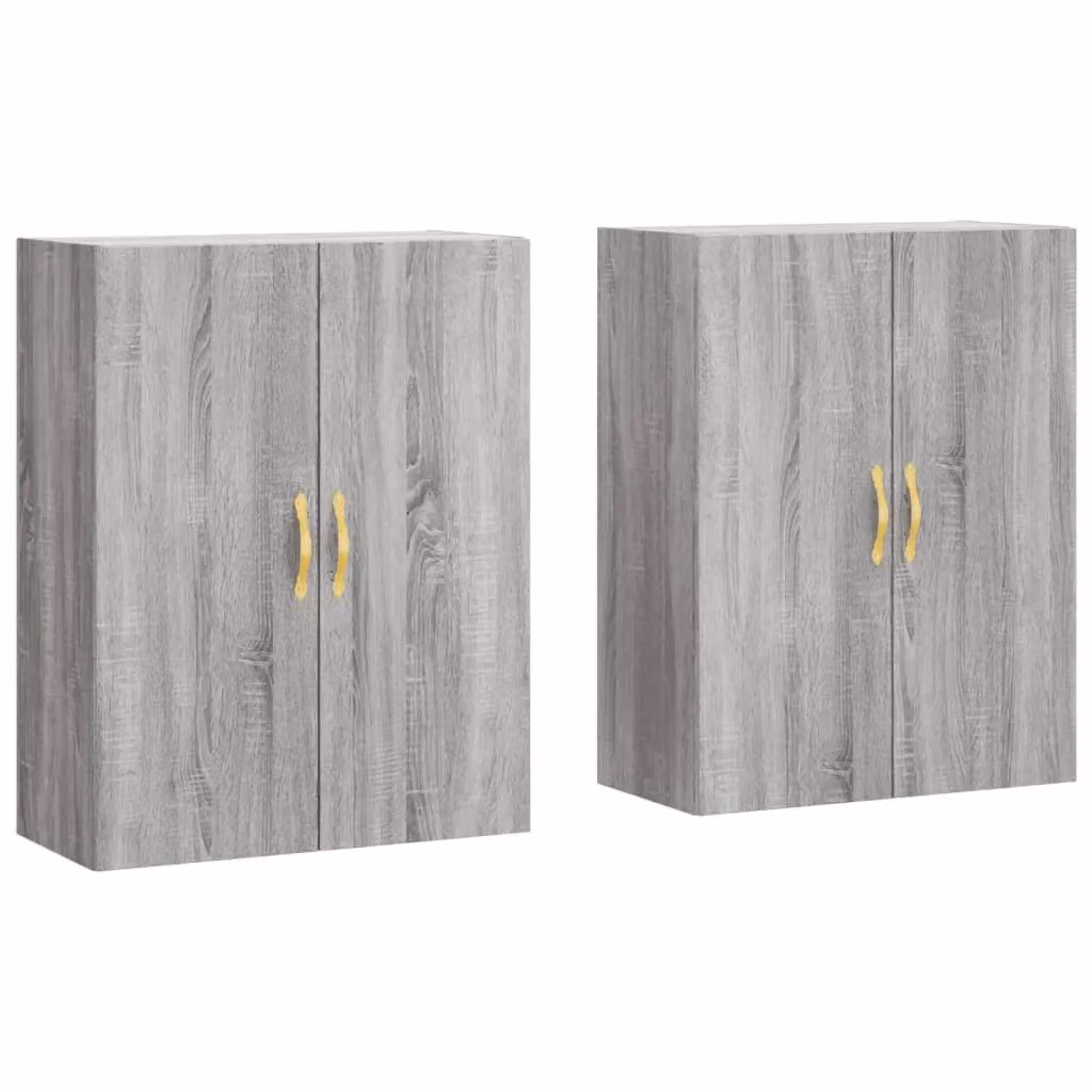 Berkfield Home Wall Mounted Cabinets, 2 Piece, Grey Sonoma, W: 69.5 cm, D: 34 cm, H: 90 cm – 2