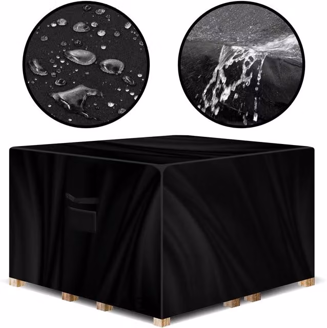 Gracious Gardens Waterproof Square Outdoor Patio Sofa Cover, Black, W/D/H: 150 x 150 x 75 cm – 6