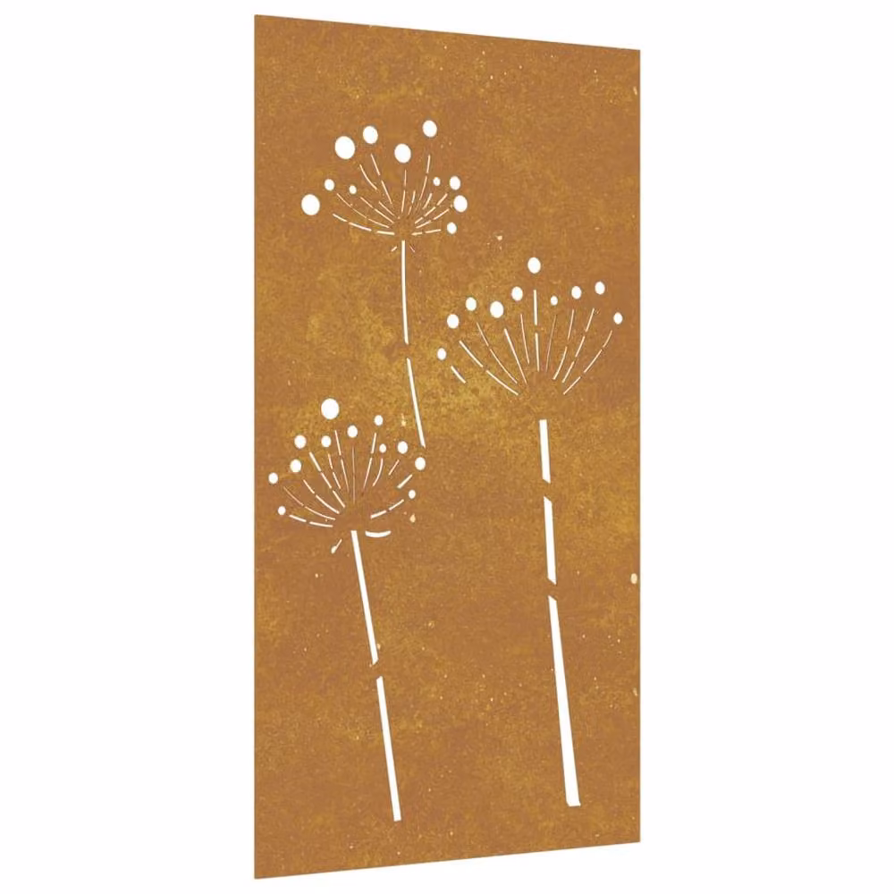 Berkfield Home Floral Corten Steel Garden Wall Decoration, Brown, W: 105 cm, H: 55 cm – 2