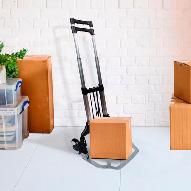 Neo 80kg Capacity Folding Sack Trolley with Extendable Handle in Silver