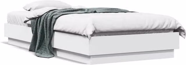 Berkfield Home Small Single Wood Bed Frame, White, W: 75 cm, L: 190 cm